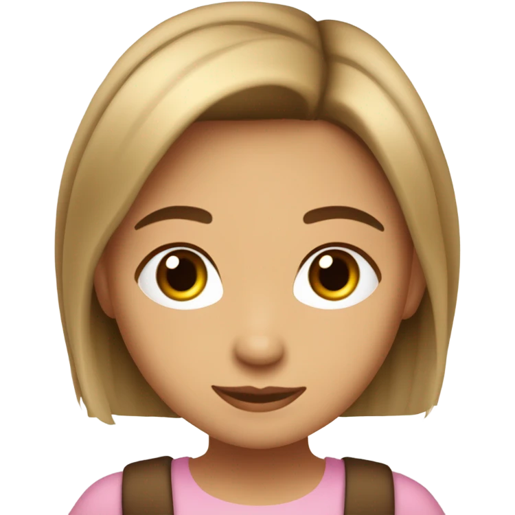 Niña de pelo largo y castaño claro ojos cafés es piel morena clara con pestañas emoji