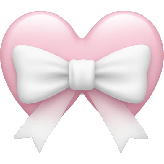 Pastel pink heart with white bow emoji