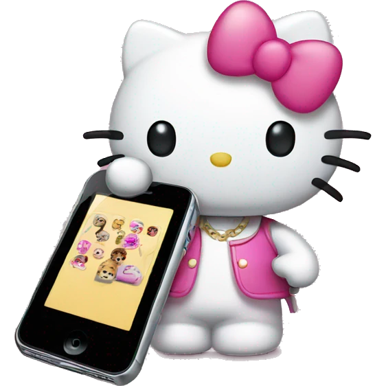 Hello kitty with iphone  emoji