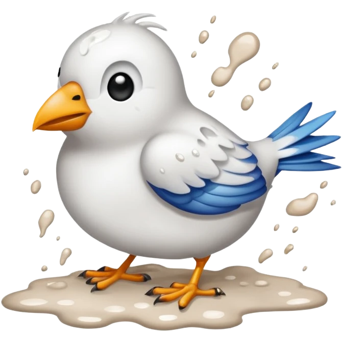Bird pooping emoji