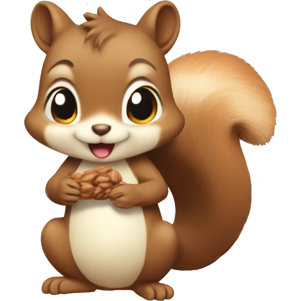 cute anime style : a nice squirrel who likes nuts emoji