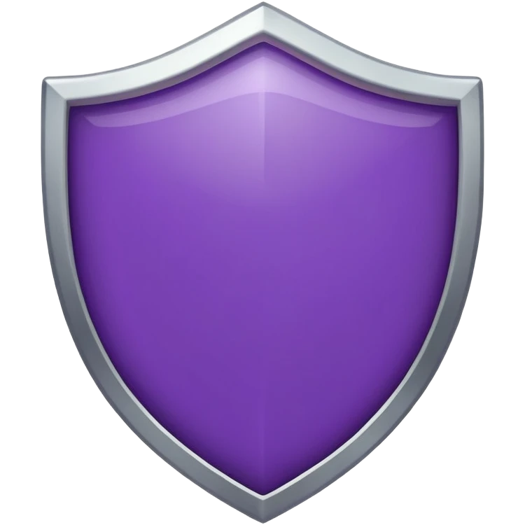 A shield with a thumb pick in the middle the shield is all purple and the thumb pick all white emoji