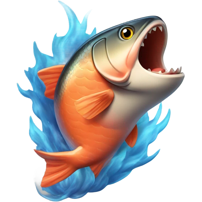 Fire breathing salmon emoji