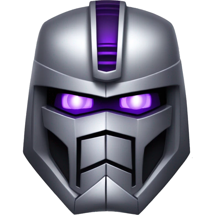 Megatron, evil, decepticon, robots, Vader helmet, mostly grey and less purple  emoji