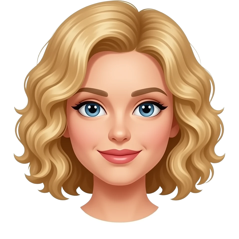 blonde curly bob American emoji