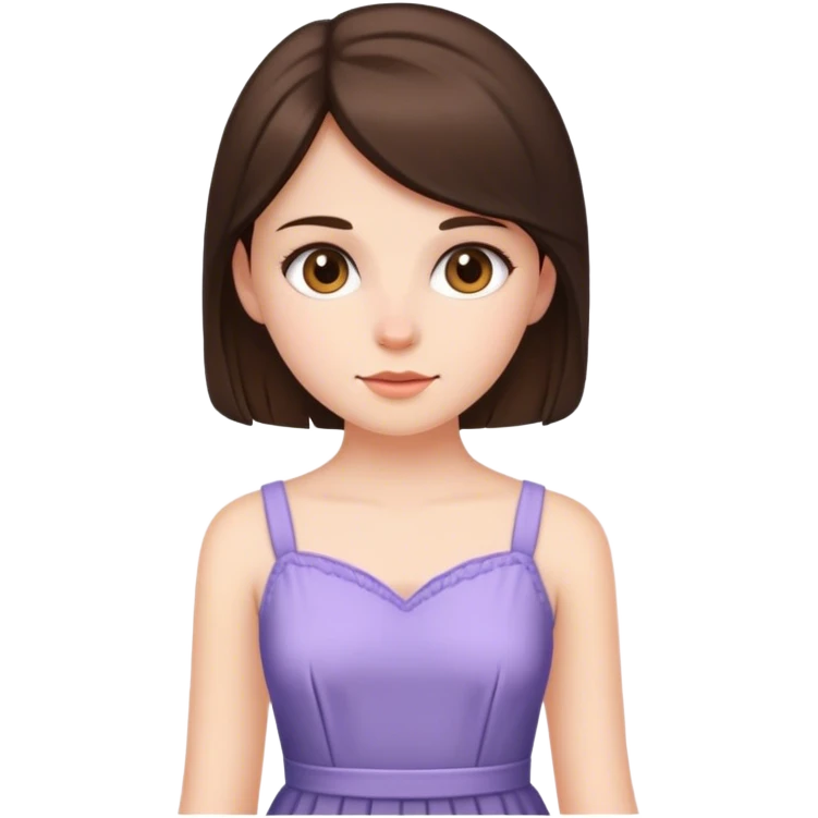 brunette girl wearing dress  emoji
