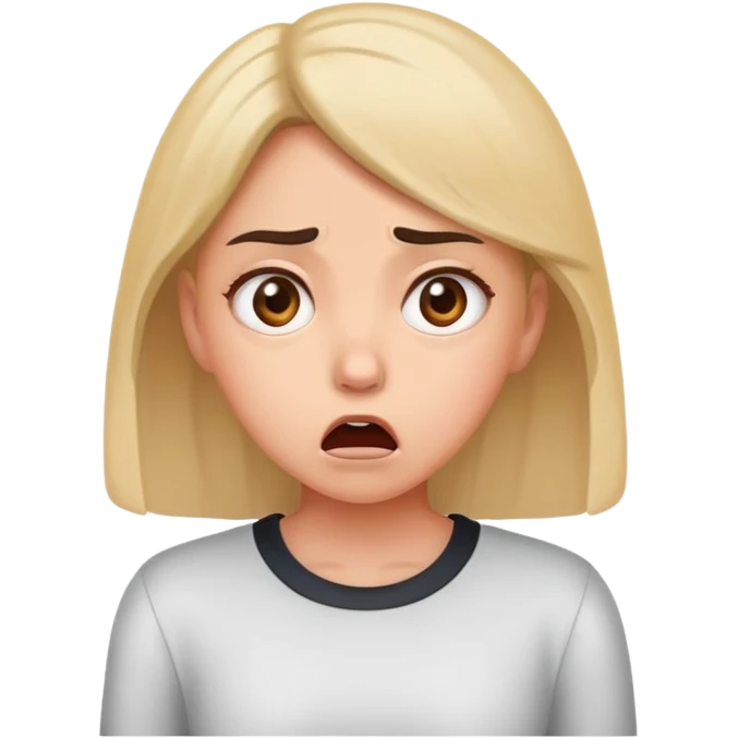 Girl standing in shock and disgust emoji