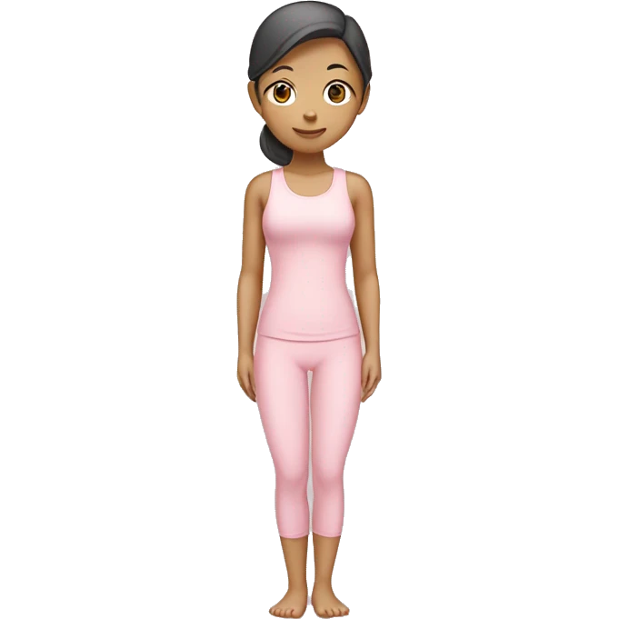 asian yoga girl light pink clothes  emoji