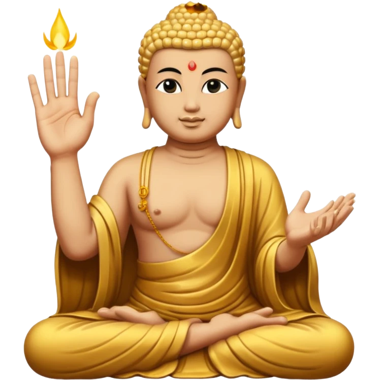 Make Buddha showing rock sign emoji