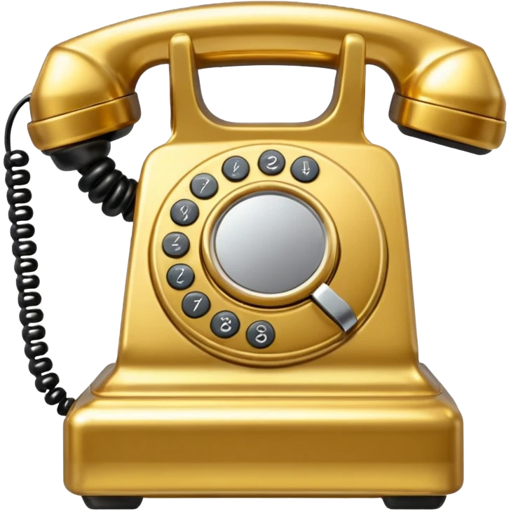 One single Golden phone icon, png, no background, no border emoji