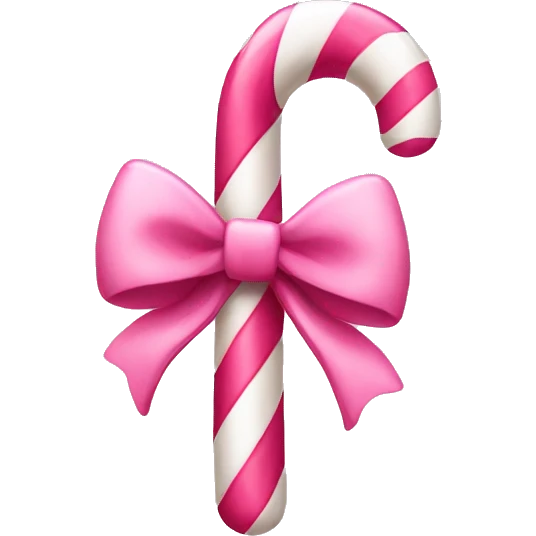 Pink candy cane with a bow  emoji
