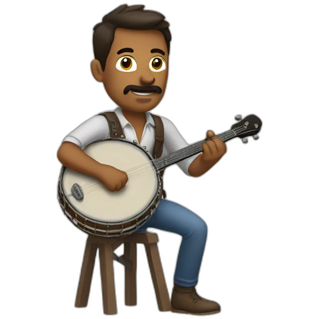 man using banjo as weapon emoji