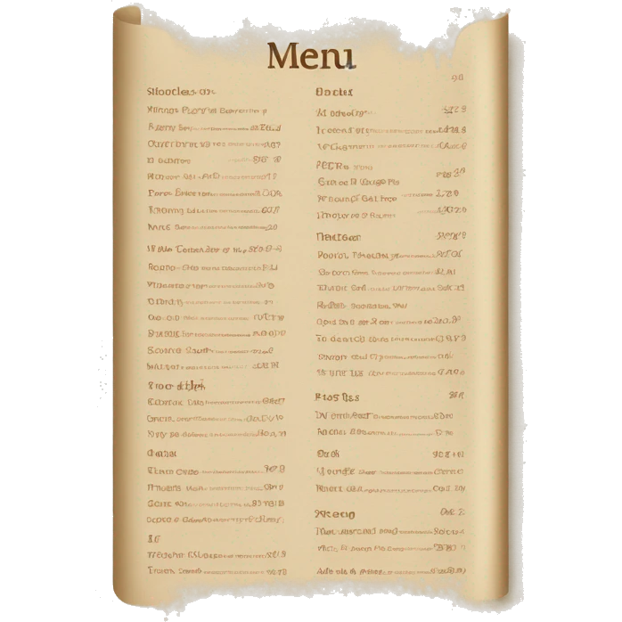 paper menu scroll with text emoji