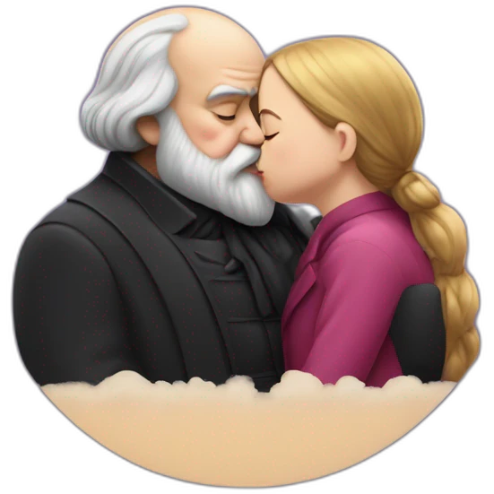 greta thunberg kisses the fat karl marx emoji