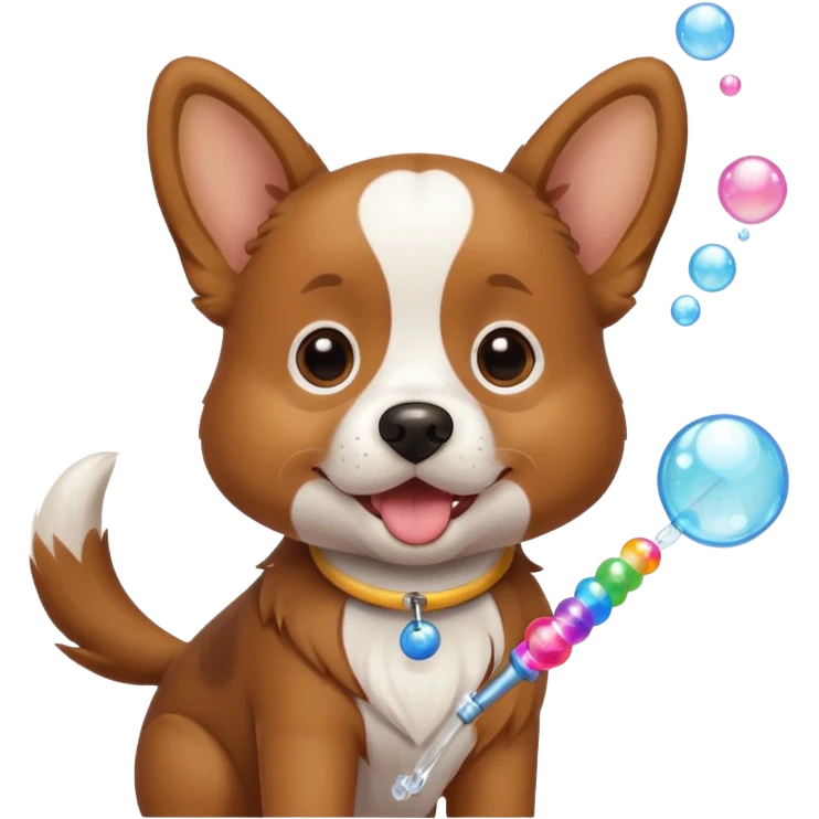 dog blowing bubbles emoji