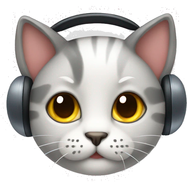 Cat wearing earmuffs emoji
