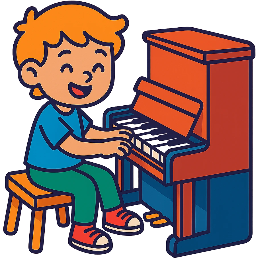 child playing piano emoji