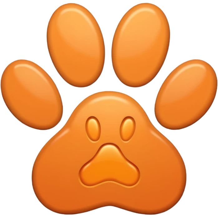 a light pastel orange pawprint emoji