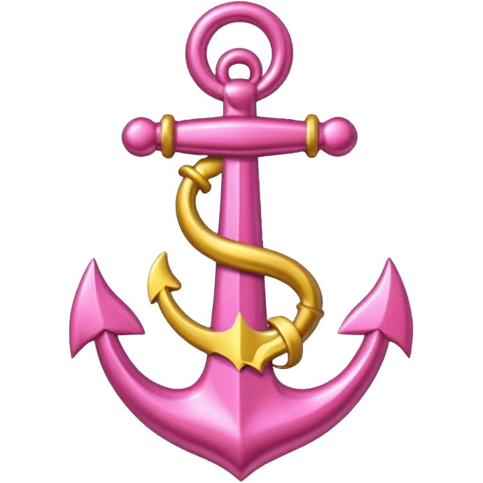glitter pink and yellow anchor emoji