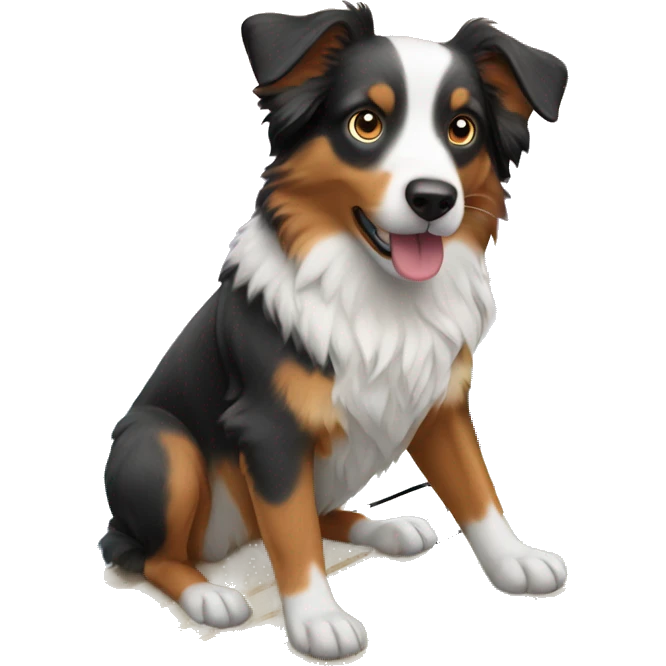 Australian Shepard on a surfboard  emoji