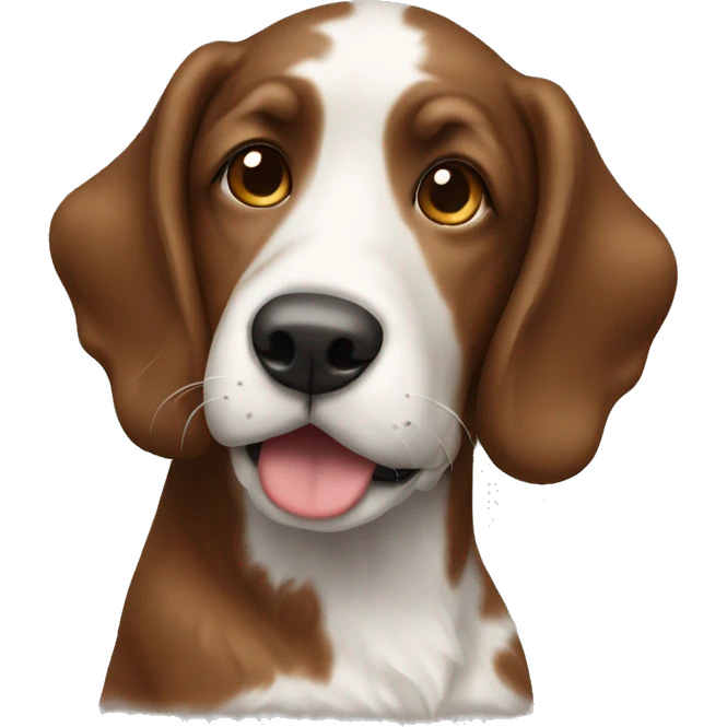 Brown and white doodle dog emoji