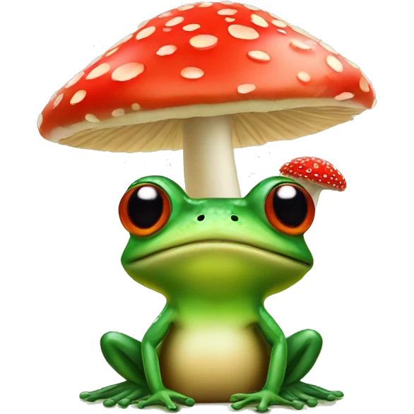 frog with fly agaric on head emoji