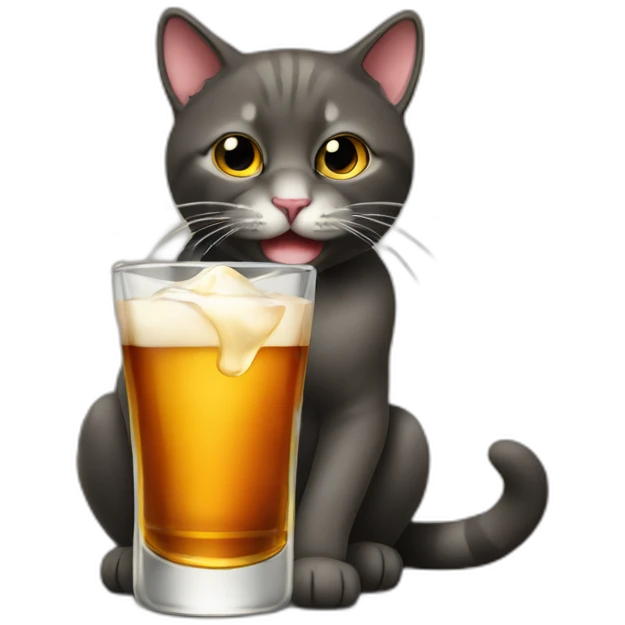Cat drinks whiskey emoji