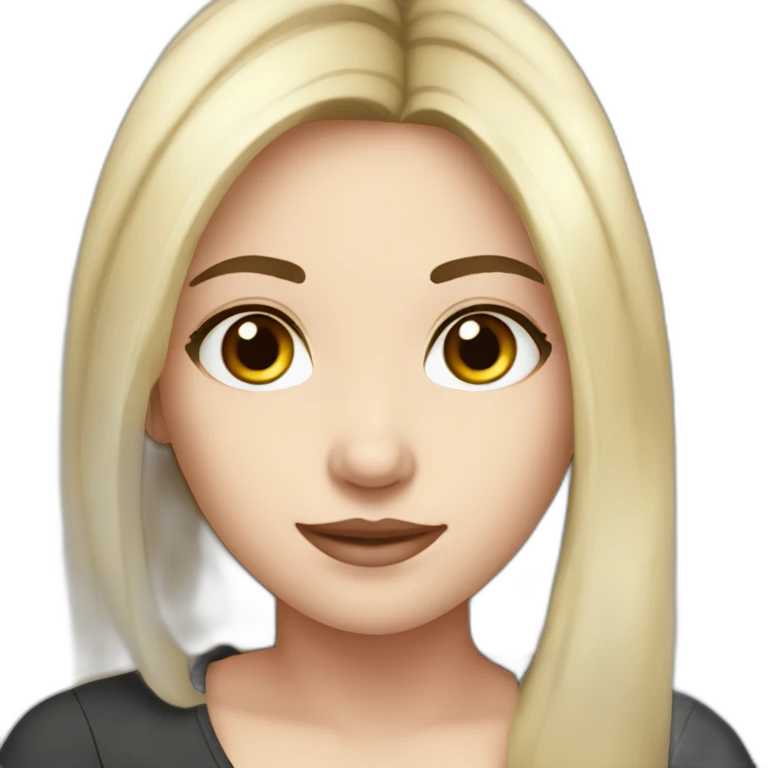 sarah phd student cute white skin black hair emoji