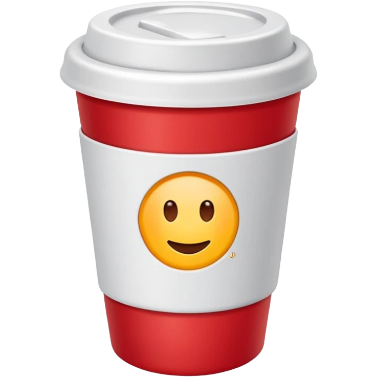 red plastic coffe with withe lid  emoji