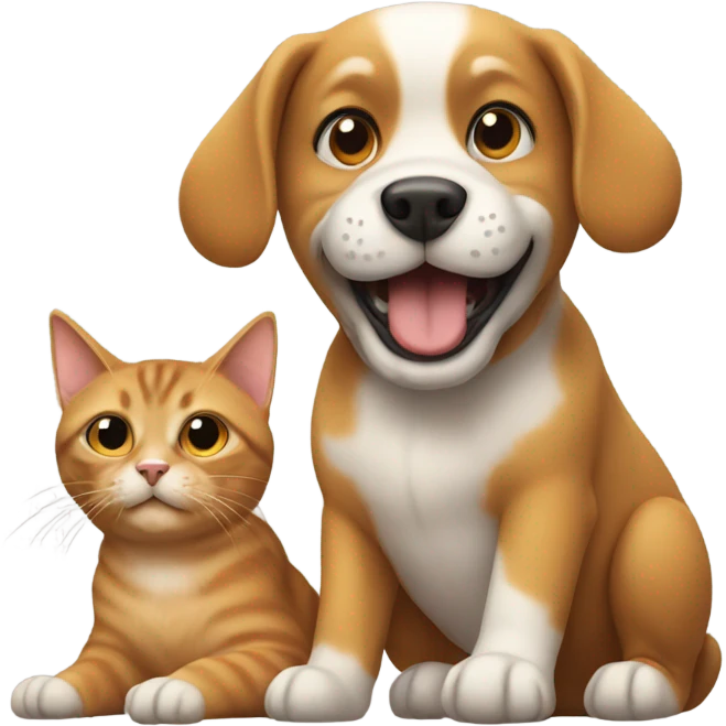Dog and cat playing emoji