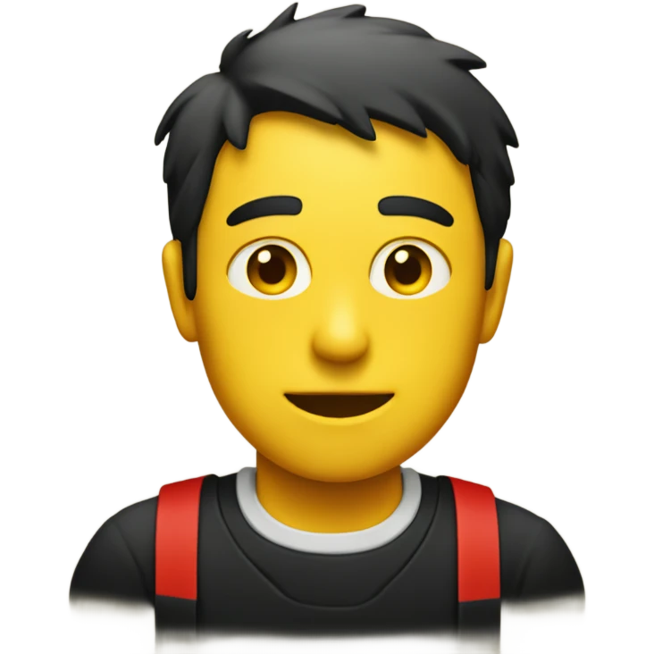 a black and red rectangle with a medium-sized yellow circle in the middle emoji