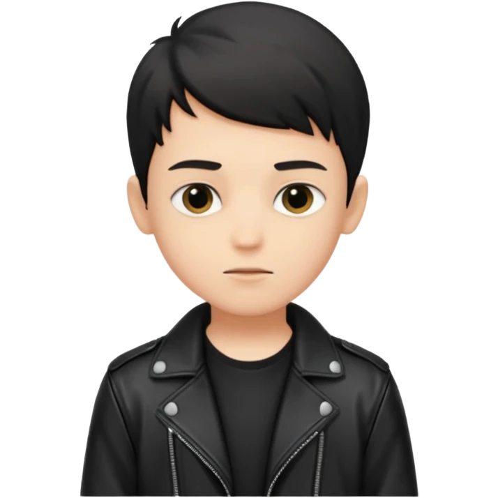 mysterious boy in leather jacket emoji
