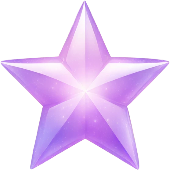 Sparkly glossy Pastel lilac-gradient  four-point star rounded diamond emoji
