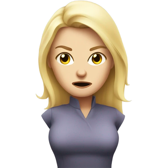 evil blonde lady being mean emoji