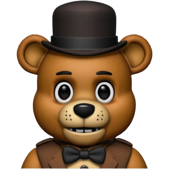 Freddy Fazbear with black and tiny hat from Five Nights At Freddy's Movie emoji
