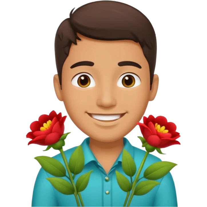 Cute Mexican guy giving you flowers always  emoji