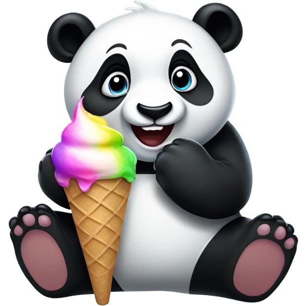 Panda eating ice cream emoji