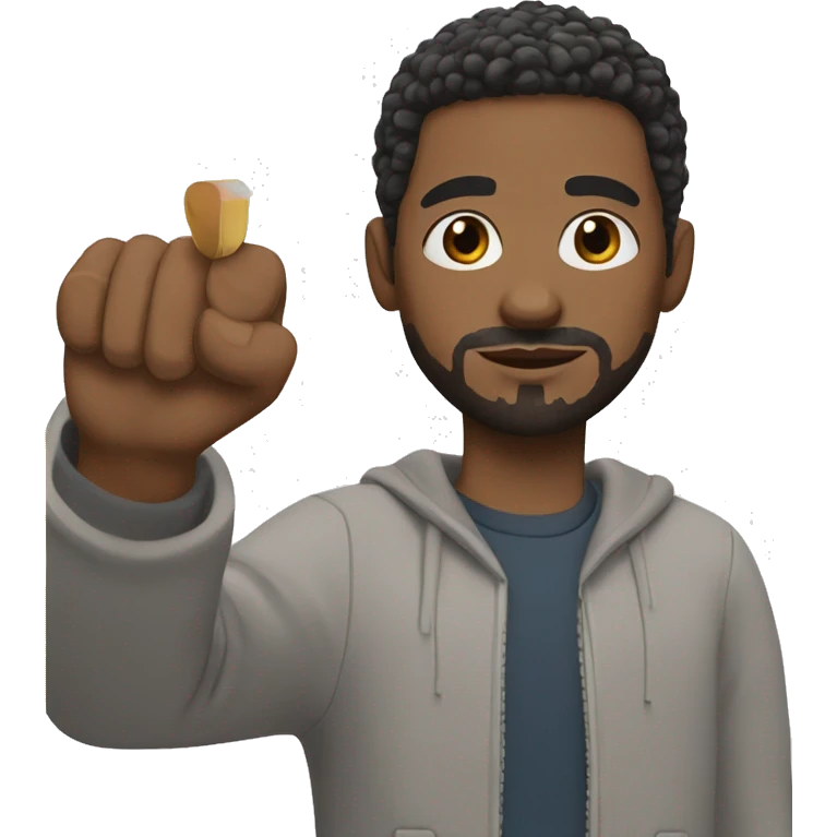 black man with short hair, short beard memoji with a pencil in his hand emoji