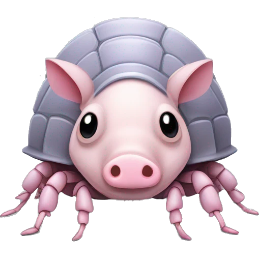 Lavender gray Pig armadillo isopod lobster shrimp pig armadillo insect darth Vader face emoji