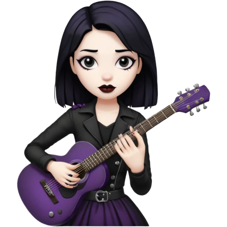 Goth girl with guitar emoji