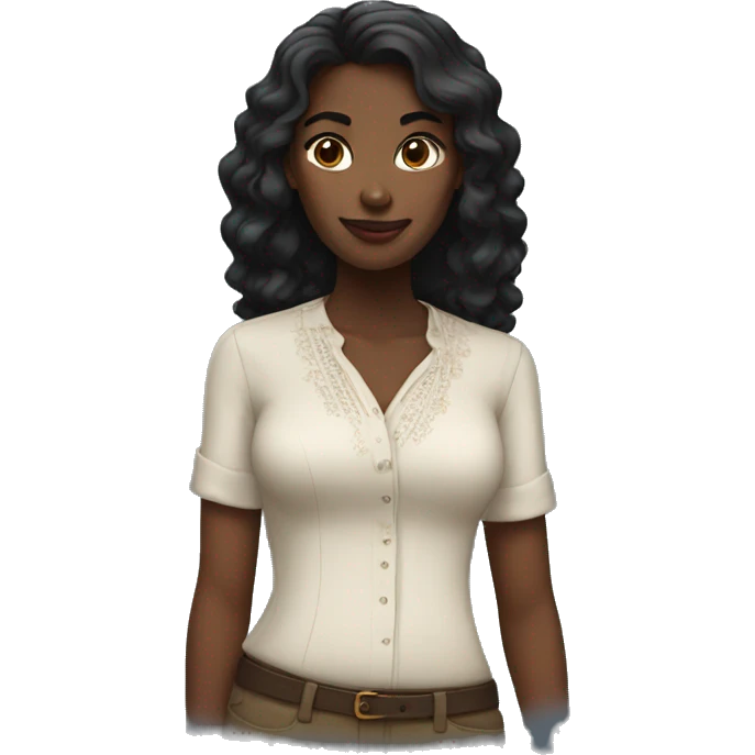 Black women in a blouse emoji