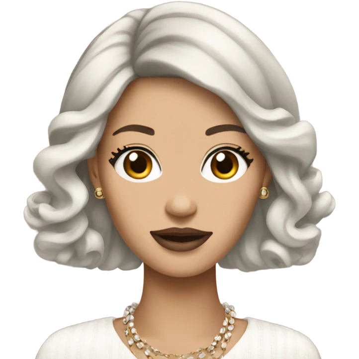 brunette wearing Chanel accessories  emoji