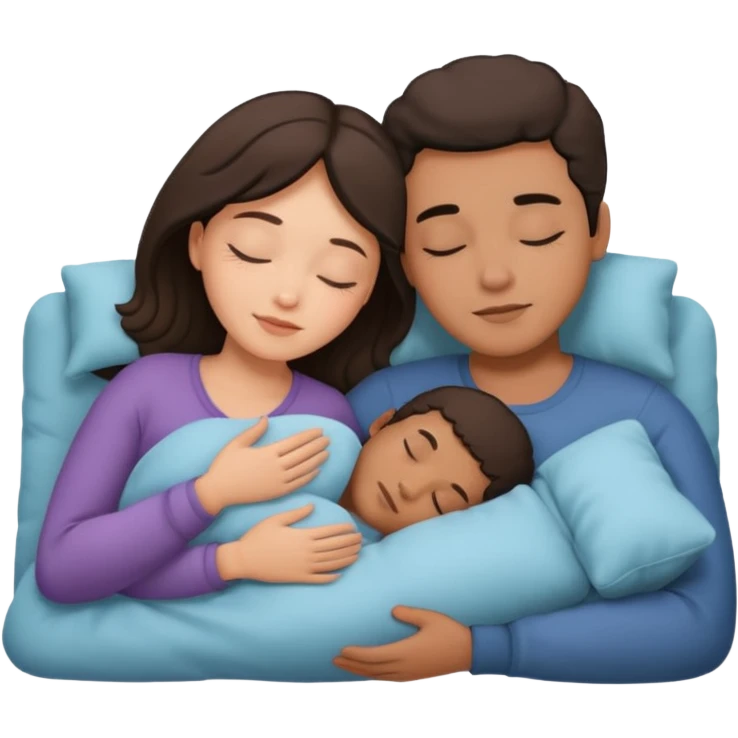 Couple sleeping biracial emoji
