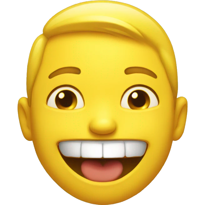 Hyper realistic laughing emoji yellow emoji
