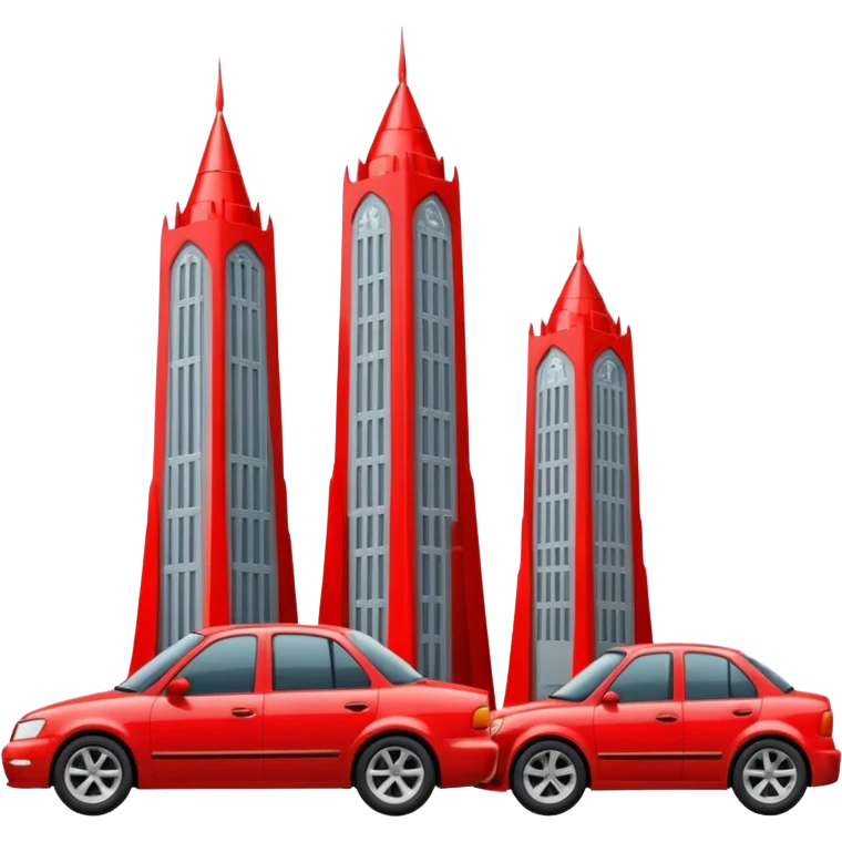 Two towers gettting hit by a car emoji