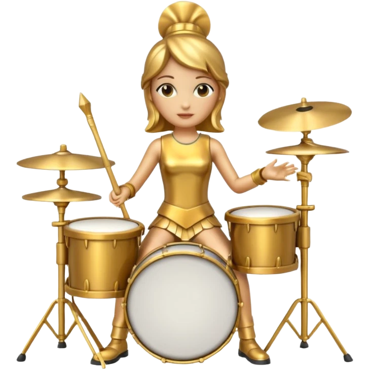 golden statue female drummer emoji