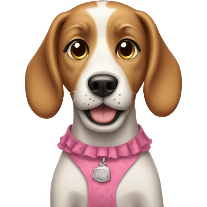Dog wearing dress emoji