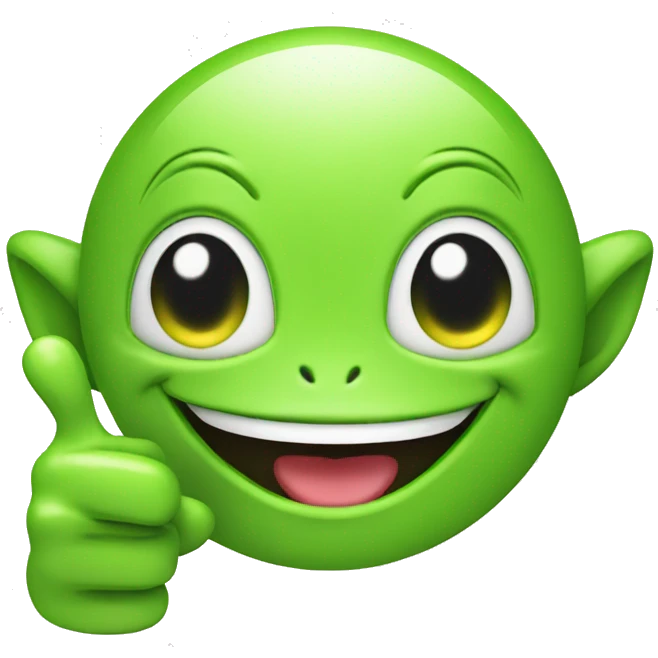 A happy alien giving a thumbs up emoji
