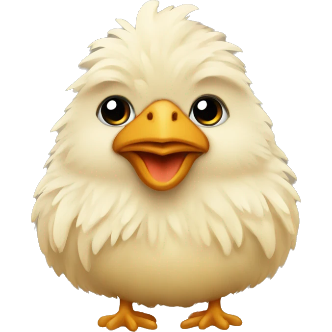 Fluffy chicken beige emoji