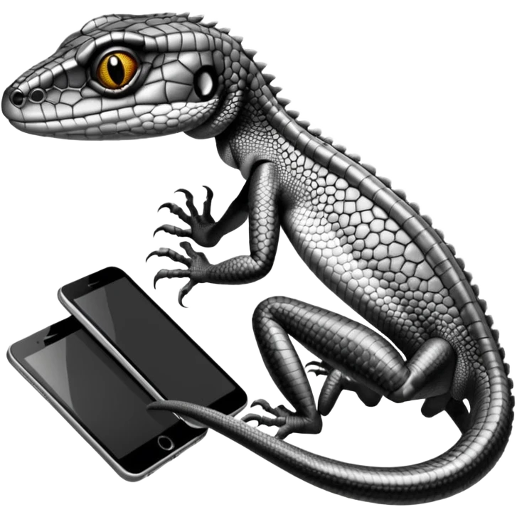 LIZARD in black and white. looks like the one on the Hands on Machine learning with scikit learn&tensorflow book emoji